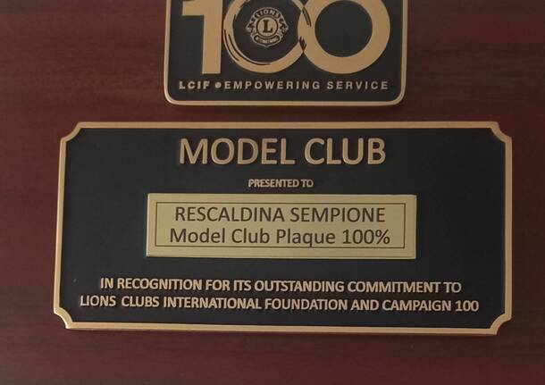 Il Lions Club Legnano Rescaldina Sempione "Club Modello" per la Campagna 100
