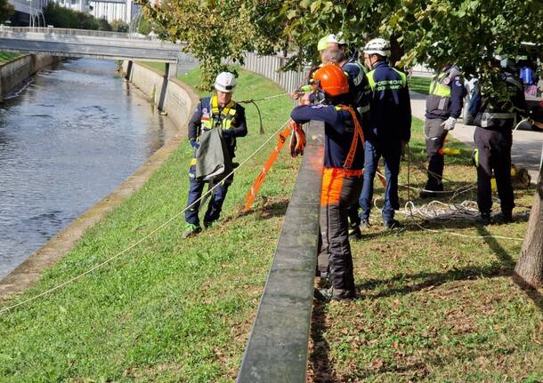 Maxi addestramento della Protezione civile di Legnano