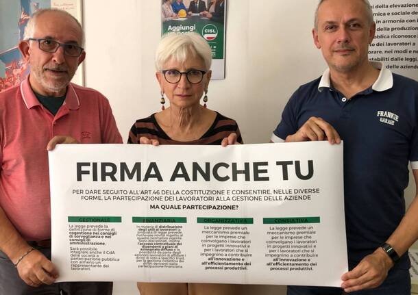 Raccolta firme Cisl