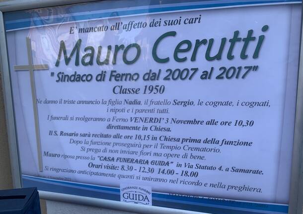 I funerali di Mauro Cerutti, ex sindaco di Ferno