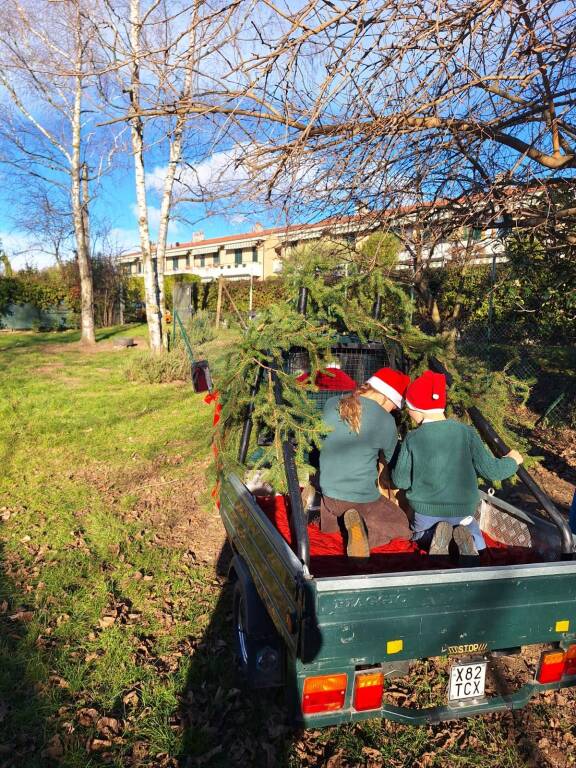 babbo natale in ape car a lissago