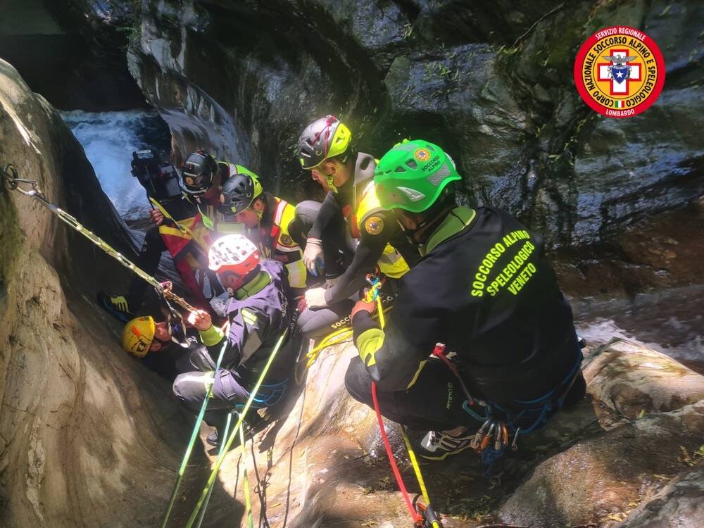 La squadra del Cnsas specializzata nel soccorso in forra