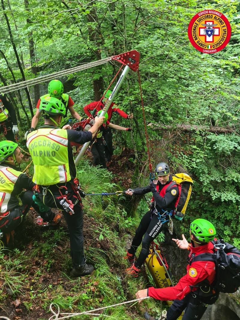 La squadra del Cnsas specializzata nel soccorso in forra