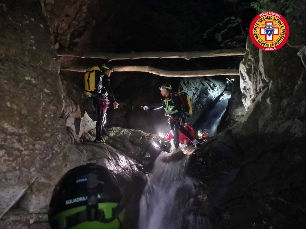 La squadra del Cnsas specializzata nel soccorso in forra