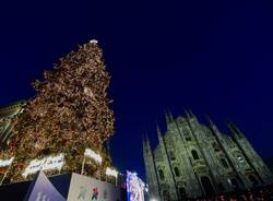 Illuminato l'albero di Natale in piazza Duomo a Milano