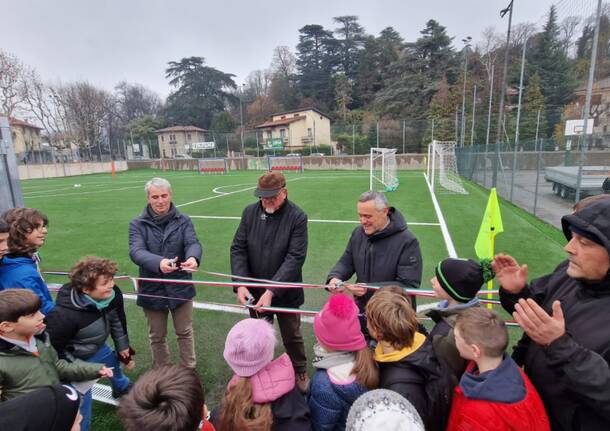 Inaugurato il nuovo campo da calcio a Masnago