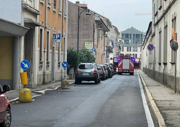 Incendio via dei Mille Busto