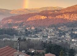 L'arcobaleno dell'11 dicembre 2023 sul Verbano 