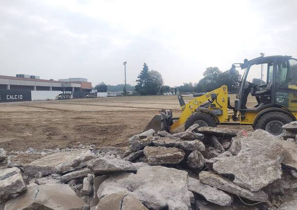 lavori campo sportivo via gasparotto malnate