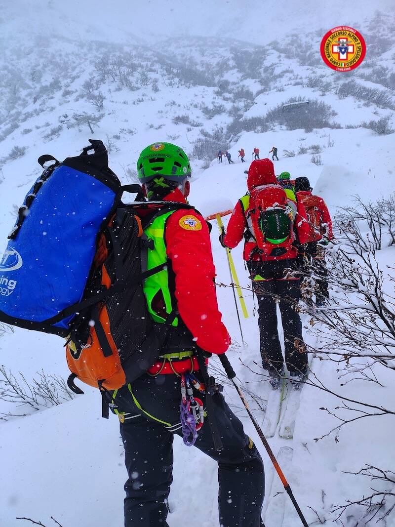 Esercitazione in Piemonte per il Soccorso alpino di Varese