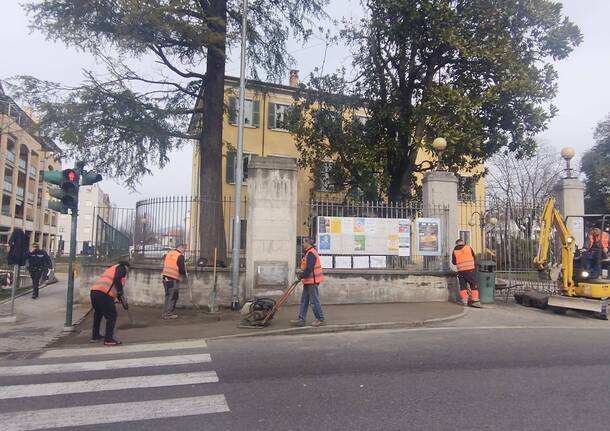 malnate lavori nuova rotatoria municipio