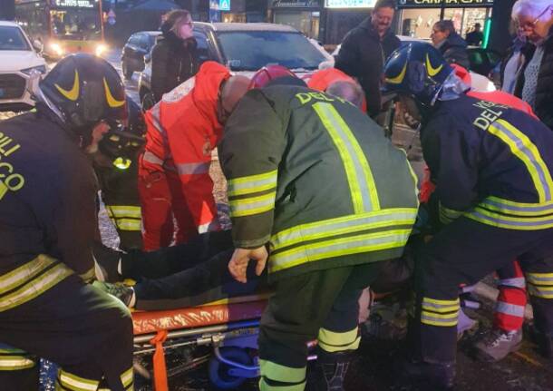 soccorso uomo caduto per strada a Varese