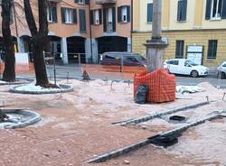 Vedano Olona - lavori in piazza San Maurizio