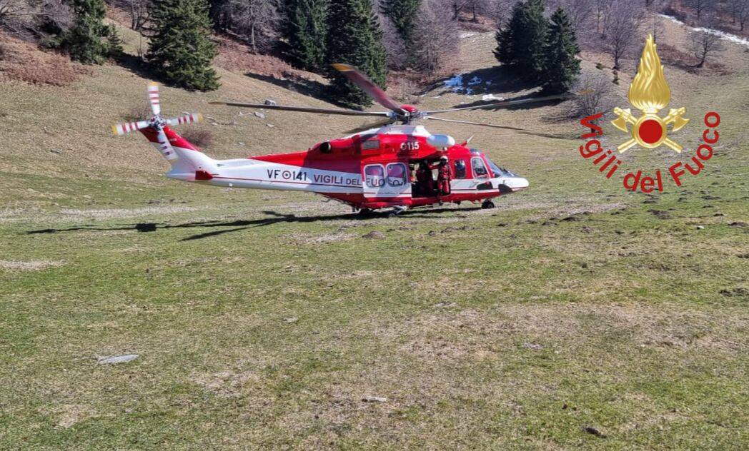 Il salvataggio dell\'anziano sul Monte San Primo