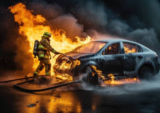 incendio auto batteria ioni litio