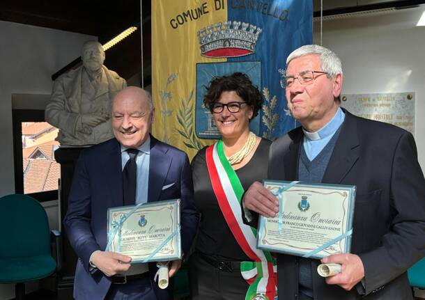 A Beppe Marotta e don Franco Gallivanone la cittadinanza onoraria di Cantello 