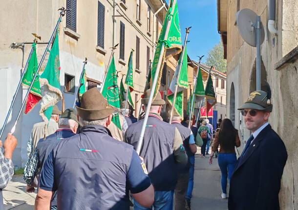 Tricolore e penne degli Alpini sfilano per Gorla Minore