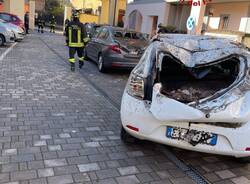 Cuggiono, crolla il tetto di un edificio. Vigili del Fuoco in azione