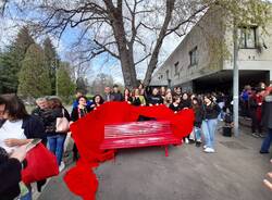 La panchina rossa di Via Manin a Varese restaurata dagli studenti del Frattini