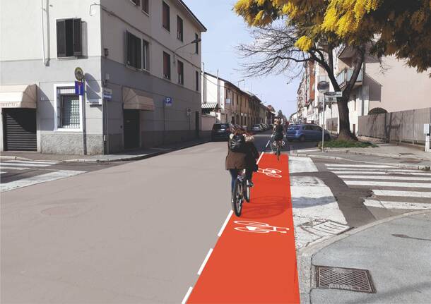 Pista ciclabile in via 29 Maggio a Legnano 