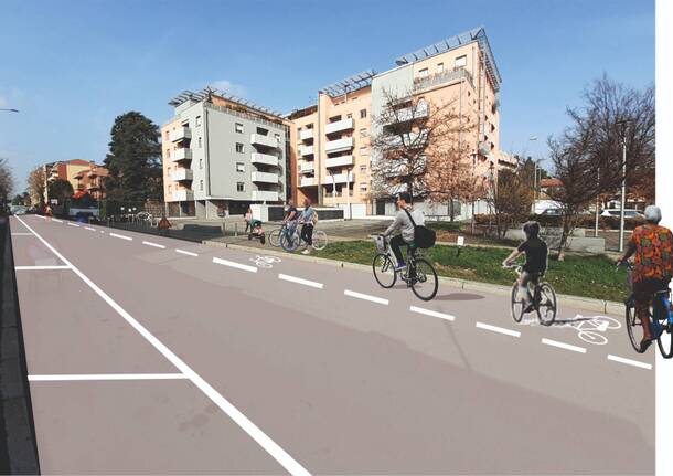 Pista ciclabile in via 29 Maggio a Legnano 