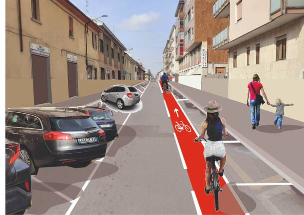 Pista ciclabile in via 29 Maggio a Legnano 