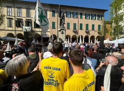 Varese - Salvini e Giorgetti in piazza del Podestà