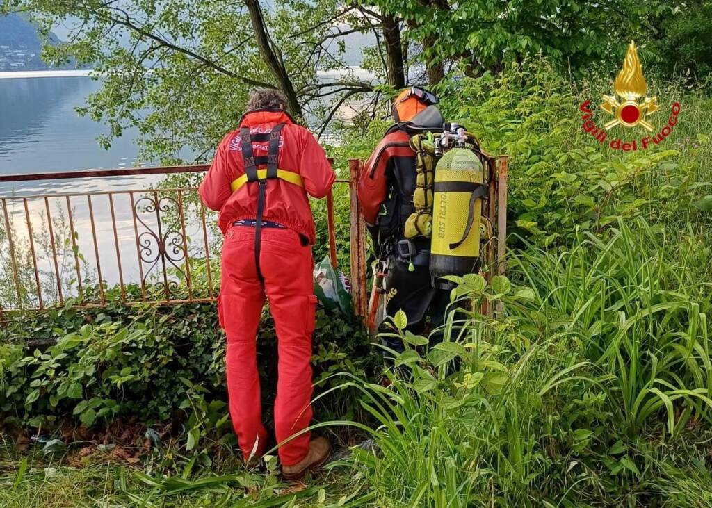 Abbattono un albero e finiscono nel lago con l’auto a Brusimpiano