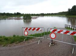 Le vasche di laminazione di Lomazzo piene d'acqua