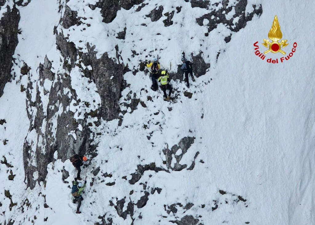 Recupero sulla Grigna da parte dell'elisoccorso dei Vigili del Fuoco