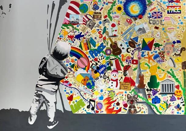 Il nuovo murale alla scuola media di Induno Olona