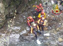 Recupero vigili del fuoco a Ponte Lambro