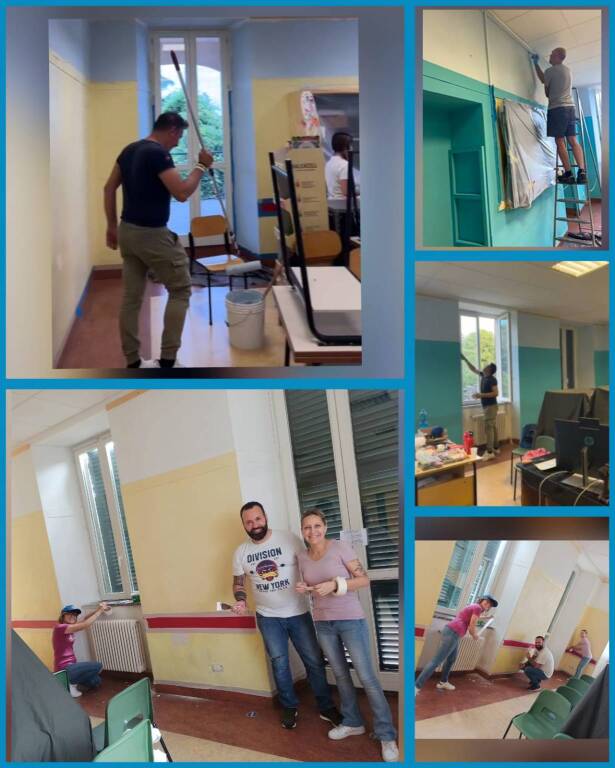 Aule rimesse a nuovo dai genitori alla scuola primaria di Casciago