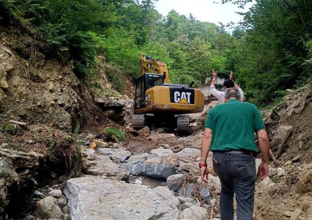 Lavori a Luvinate sul ramo orientale del Tinella