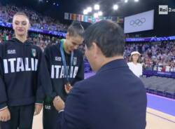 Le farfalle azzurre sul podio nella ritmica di squadra