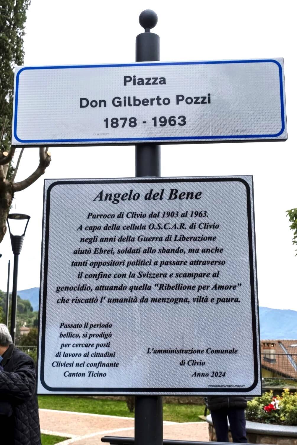 Clivio - Inaugurata la piazza intitolata a don Gilberto Pozzi