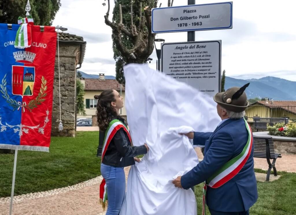 Clivio - Inaugurata la piazza intitolata a don Gilberto Pozzi