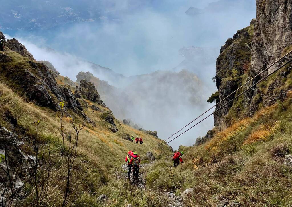 Soccorso alpino Varese Cnsas Esercitazione alla Grona