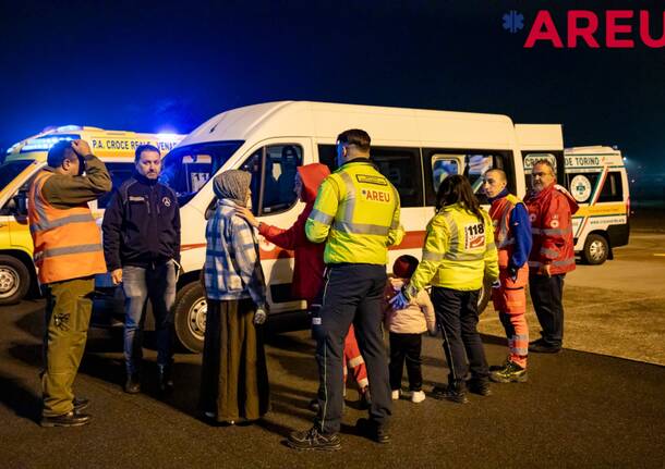 Arrivo dei bimbi di Gaza a Linate