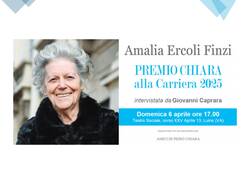 Amalia Ercoli Finzi, Premio Chiara alla Carriera 2025