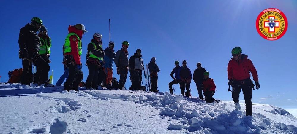 Esercitazione dei soccorritori del Soccorso Alpino in Val di Rezzo