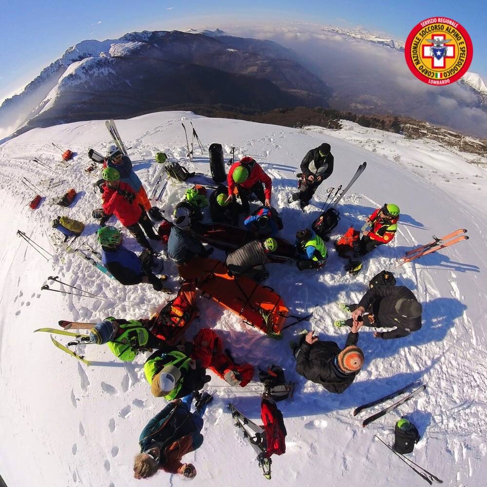 Esercitazione dei soccorritori del Soccorso Alpino in Val di Rezzo