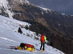Esercitazione dei soccorritori del Soccorso Alpino in Val di Rezzo