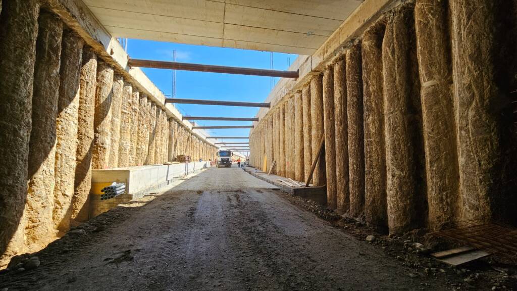 Il cantiere della ferrovia Malpensa-Gallarate, aprile 2025