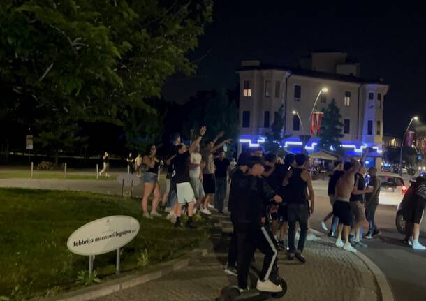 Festeggiamenti in centro a Legnano per la Champions 2025