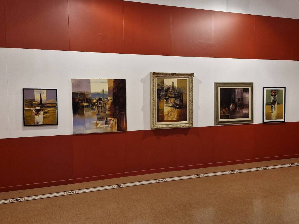 Taglio del nastro per la mostra di Santo Nania a Palazzo Leone da Perego a Legnano
