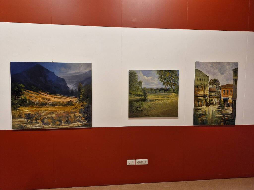 Taglio del nastro per la mostra di Santo Nania a Palazzo Leone da Perego a Legnano