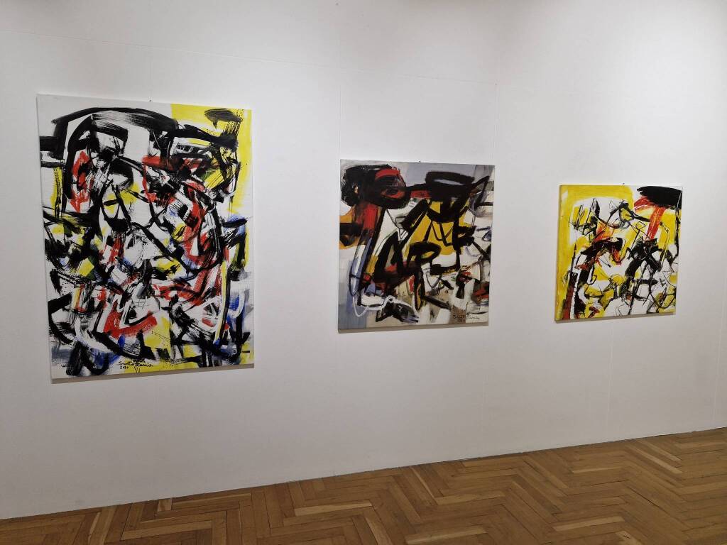 Taglio del nastro per la mostra di Santo Nania a Palazzo Leone da Perego a Legnano