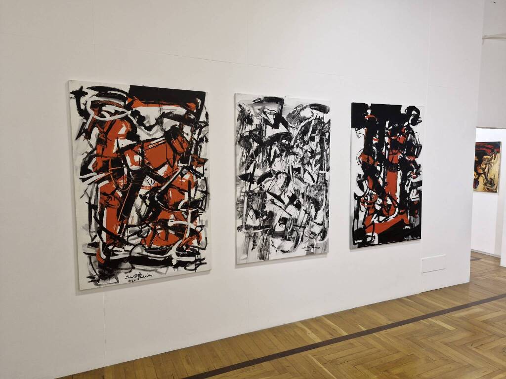 Taglio del nastro per la mostra di Santo Nania a Palazzo Leone da Perego a Legnano