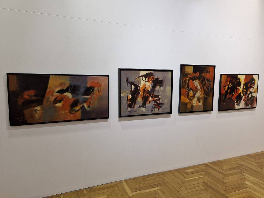 Taglio del nastro per la mostra di Santo Nania a Palazzo Leone da Perego a Legnano